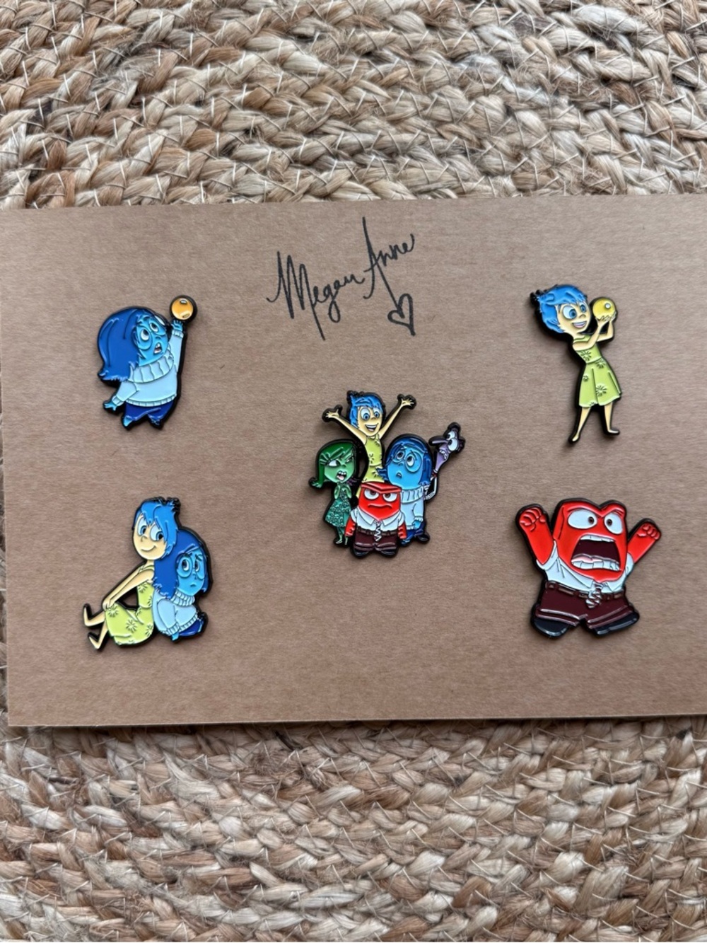 Inside Out Character Enamel Pin Set - Anger Joy Sadness Disgust Fear